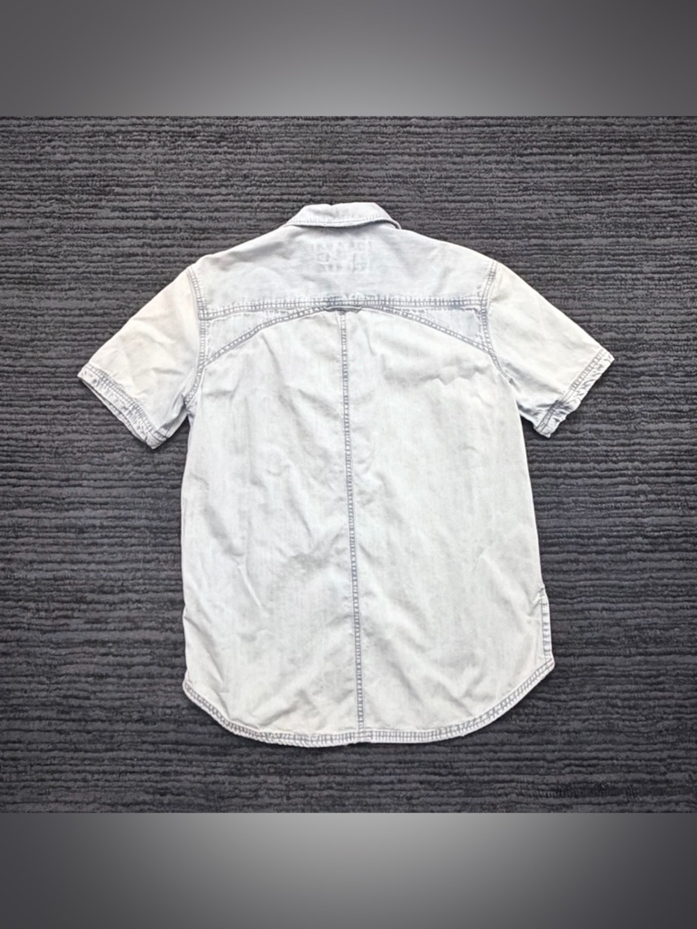 We The Free Western Light Wash Denim Button Up Short Sleeve Shirt - Picture 3 of 6
